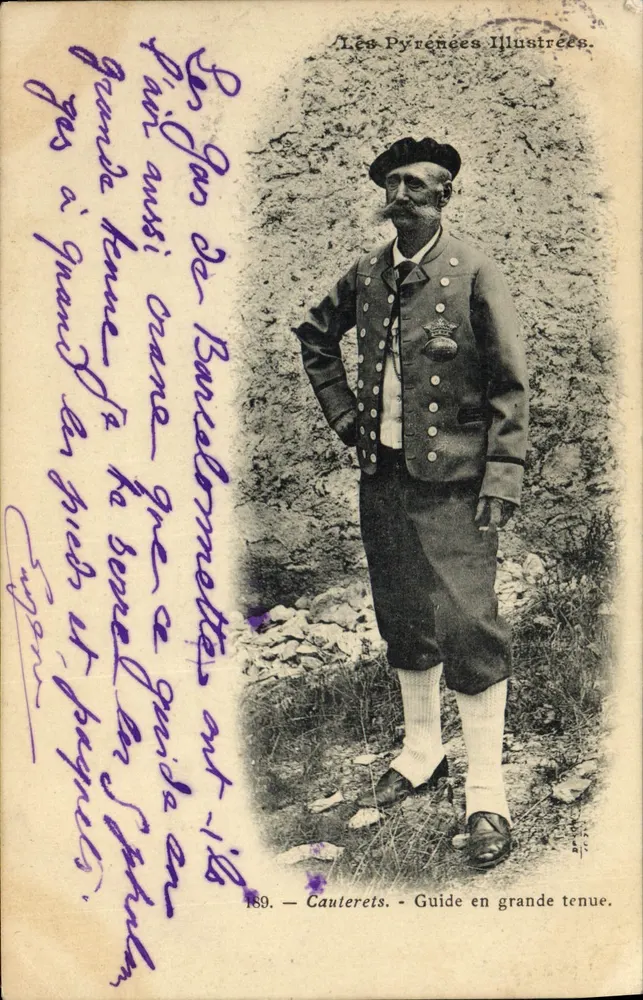 Cauterets — Guide in großer Tracht — Les Pyrénées Illustrées, n° 189 - Vorderseite