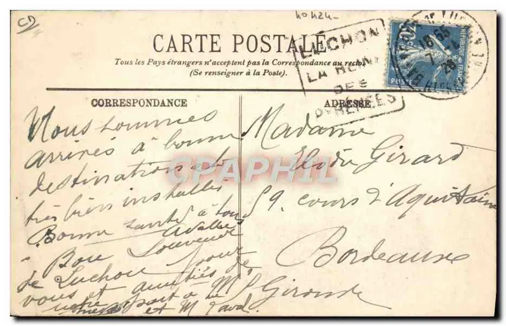 Luchon — Guia a Cavalo — LL. - Verso