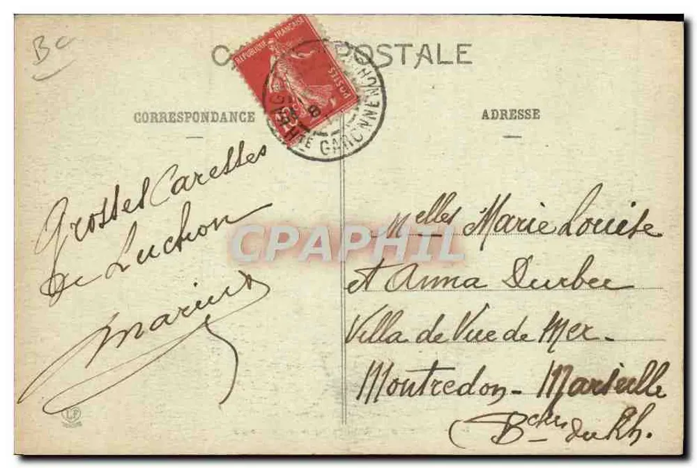 Luchon - Gruppe von Wanderführern — Phototype Lasbuche Frères, Toulouse, n°117 - Rückseite