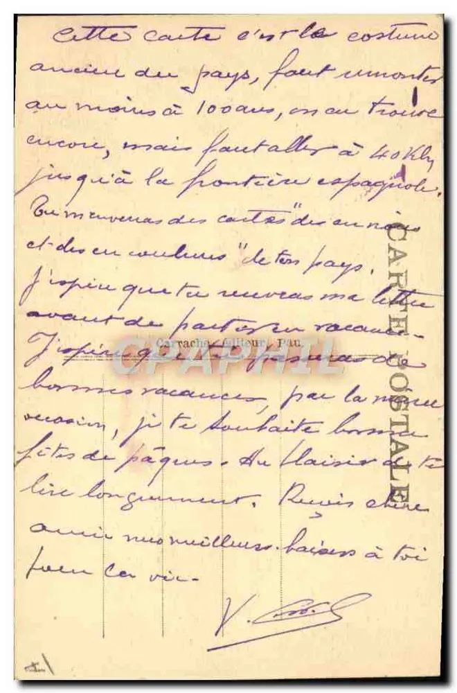 Os Pirineus — Guia Ossalois — C.C. 1030 - Verso