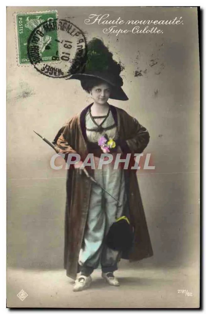 Frau in einer Modekleidung — 'Fupe-Culotte' — anonymer Verlag, Nr. 2781/82 - Vorderseite