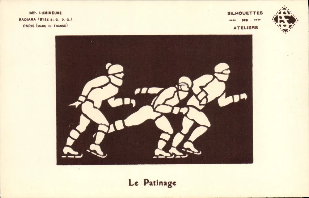 Het patinage — Silhouetten van de Ateliers Radiana — Parijs (Made in France) - Voorkant