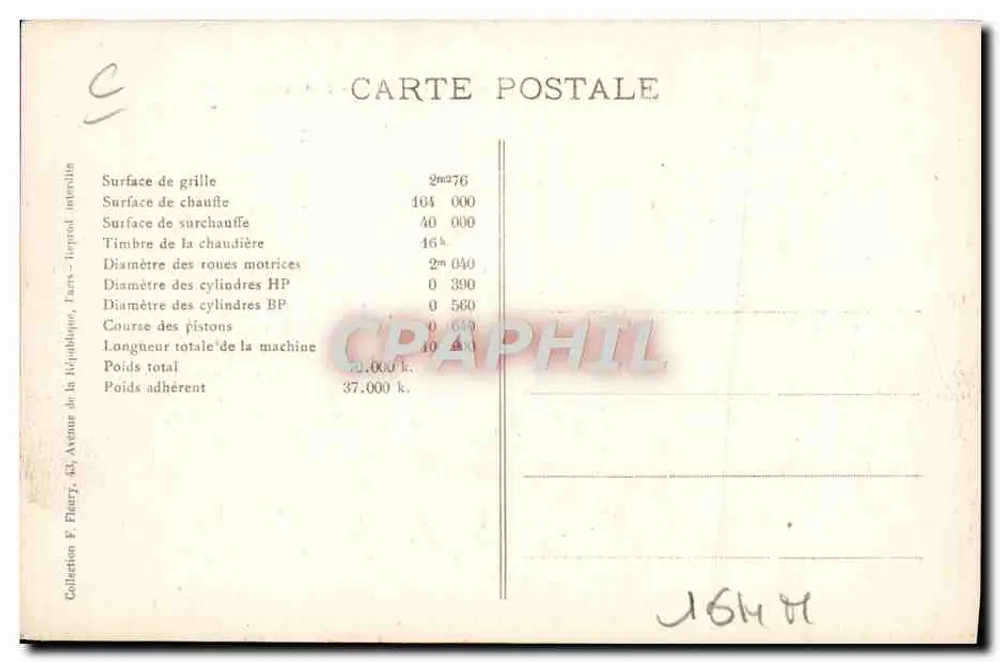 Locomotiva n° 2.666 — Compound com superaquecedor Schmidt, tipo Atlantic — As Locomotivas Francesas (Nord) - Verso
