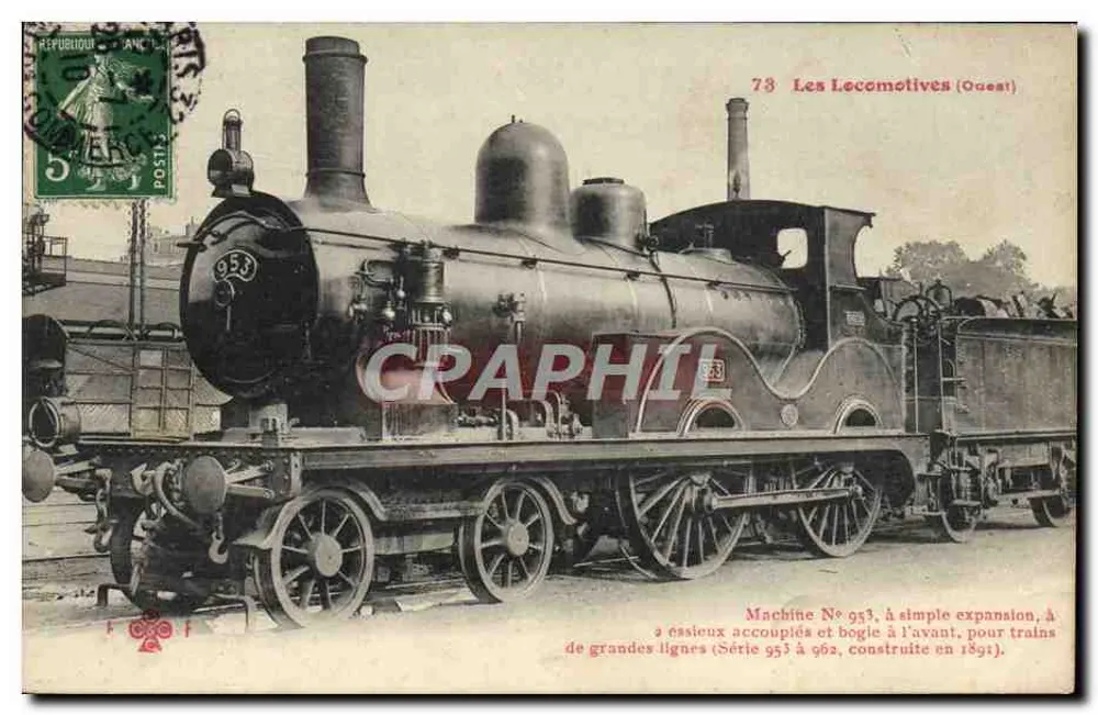 Locomotywa nr 953 — seria 953 do 962 — Locomotives (Zachód) - Awers