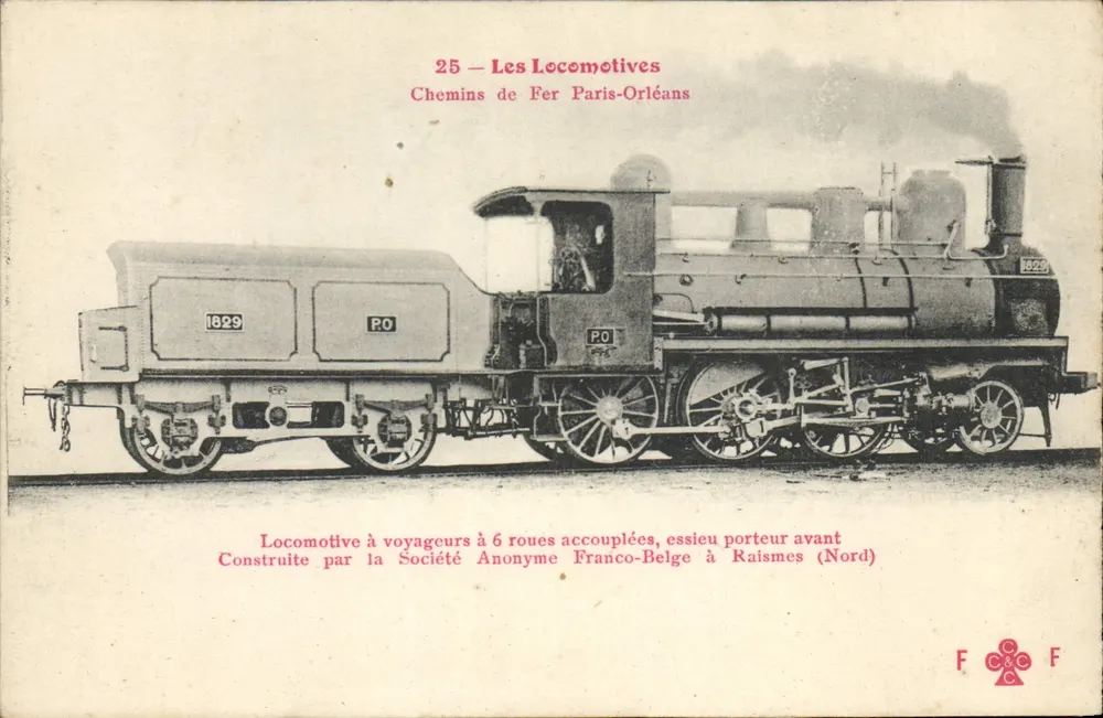 Passagierzug — Eisenbahn Paris-Orléans — Anonyme Gesellschaft Franco-Belgisch - Vorderseite