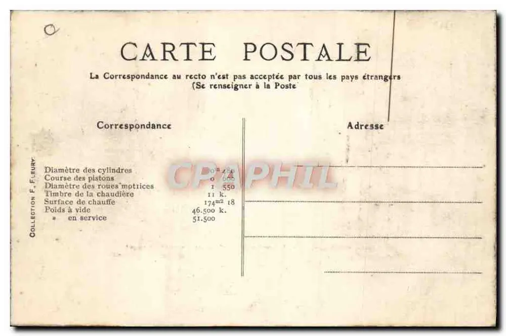 Passagierzug — Eisenbahn Paris-Orléans — Anonyme Gesellschaft Franco-Belgisch - Rückseite