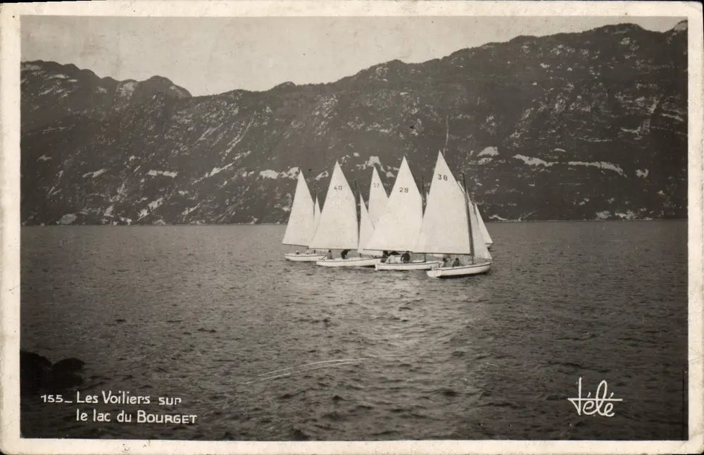 Segelboote auf dem See Bourget — Verlag TélÉ, Nr. 155 - Vorderseite