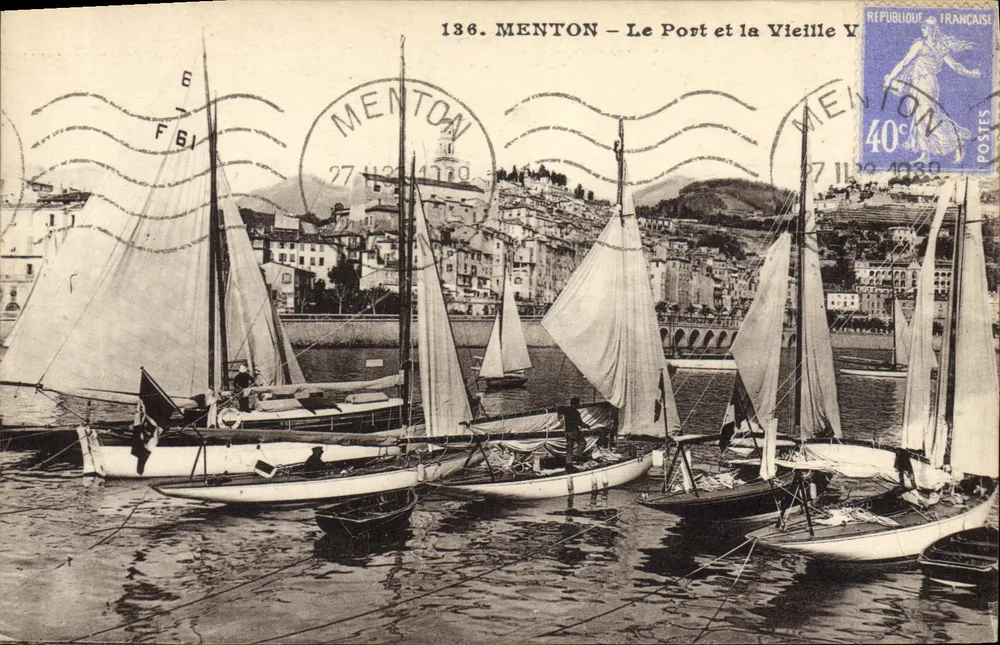 Menton — O Porto e a Velha Cidade — Éditions d'Art et Musiér, Nice, n°136 - Frente
