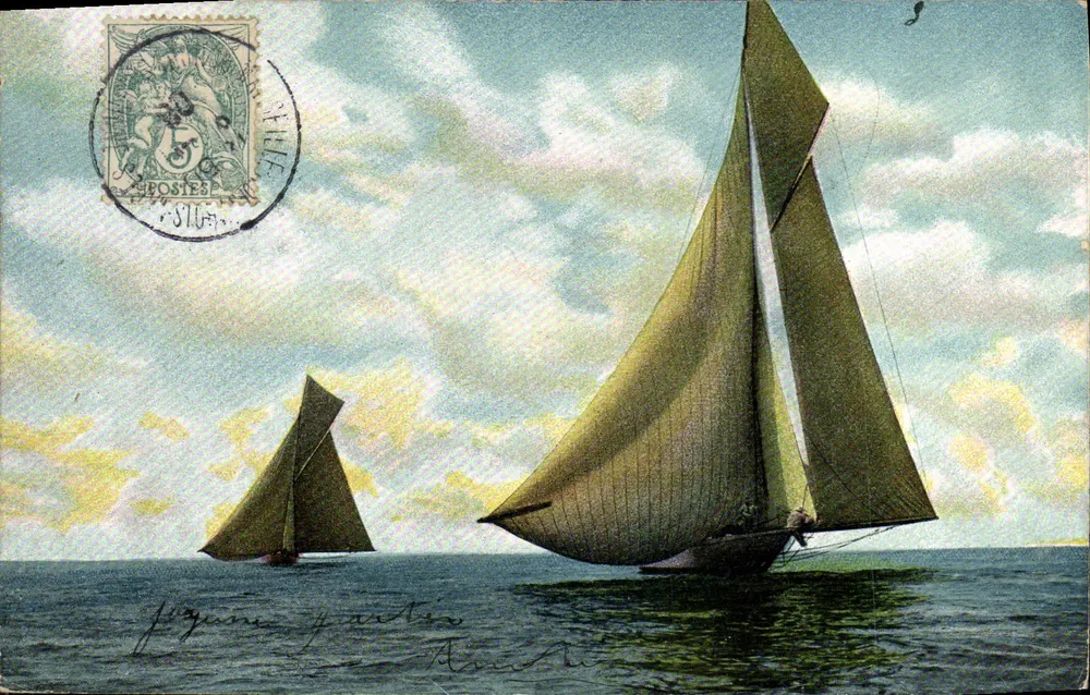 Embarcações a vela no mar — Série 401 — Editor não identificado - Frente