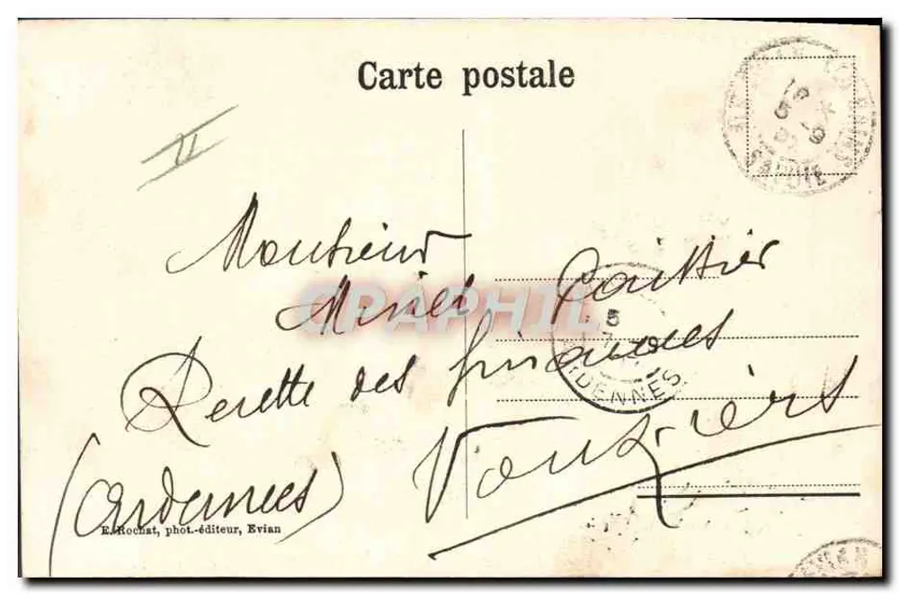 Meeting von Evian-les-Bains — Segelregatta — Der Hafen — E. Rochat, Fotoverlag, Evian - Rückseite