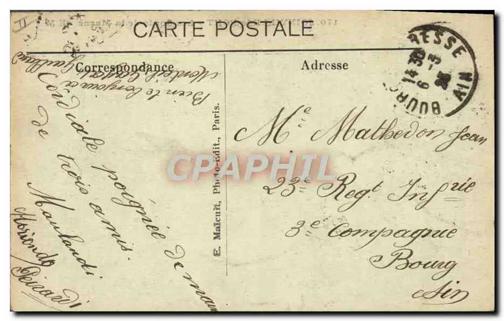 Die Tore der Marne — Blick auf den Fluss mit Segel — E. Malcuri, Foto. ed. - Rückseite