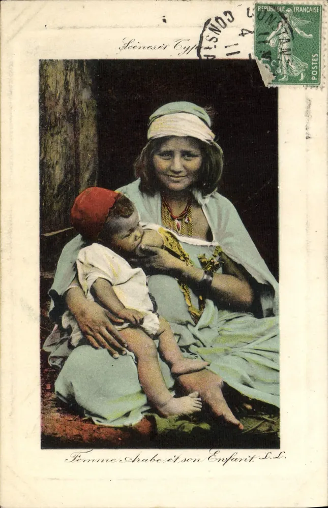 Arabische Frau und ihr Kind — Szenen von Zypressen — Verlag L.L. - Vorderseite
