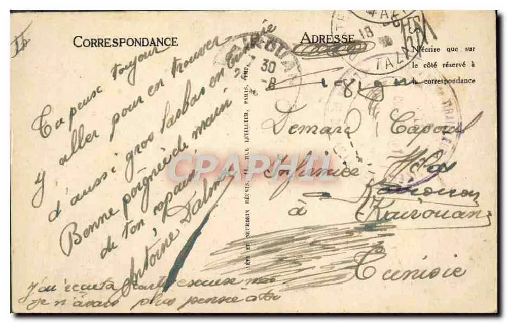 Frau aus südlichem Algerien — SCÈNES ET TYPES — n° 6326 — LL - Rückseite