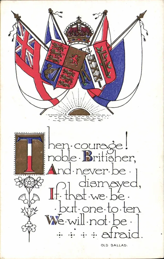 Courage! Noble Britisher — cerca de 1910 — W. & K., Londres, E.C. - Frente