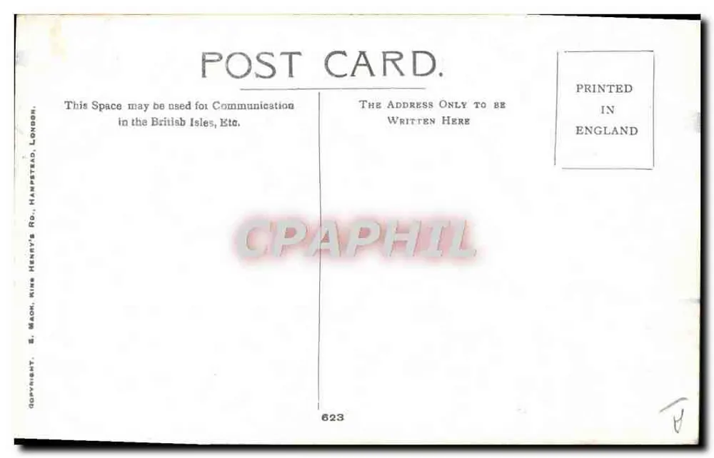 Os bandeiras dos Aliados — Reino Unido, França, Bélgica, Rússia, Sérvia, Japão — editor E. Mach, King Henry's Rd., Hampstead, Londres - Verso