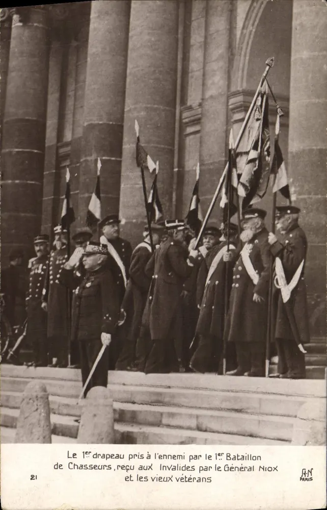 Flag, der vom Feind genommen — an die Invaliden übergeben — 1. Bataillon der Chasseurs und alte Veteranen — A.N. Paris - Vorderseite