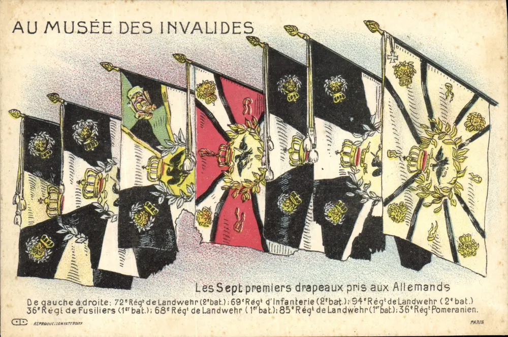 Fahnen, die den Deutschen entrissen wurden — Musée des Invalides — Reproduction Interdiff - Vorderseite