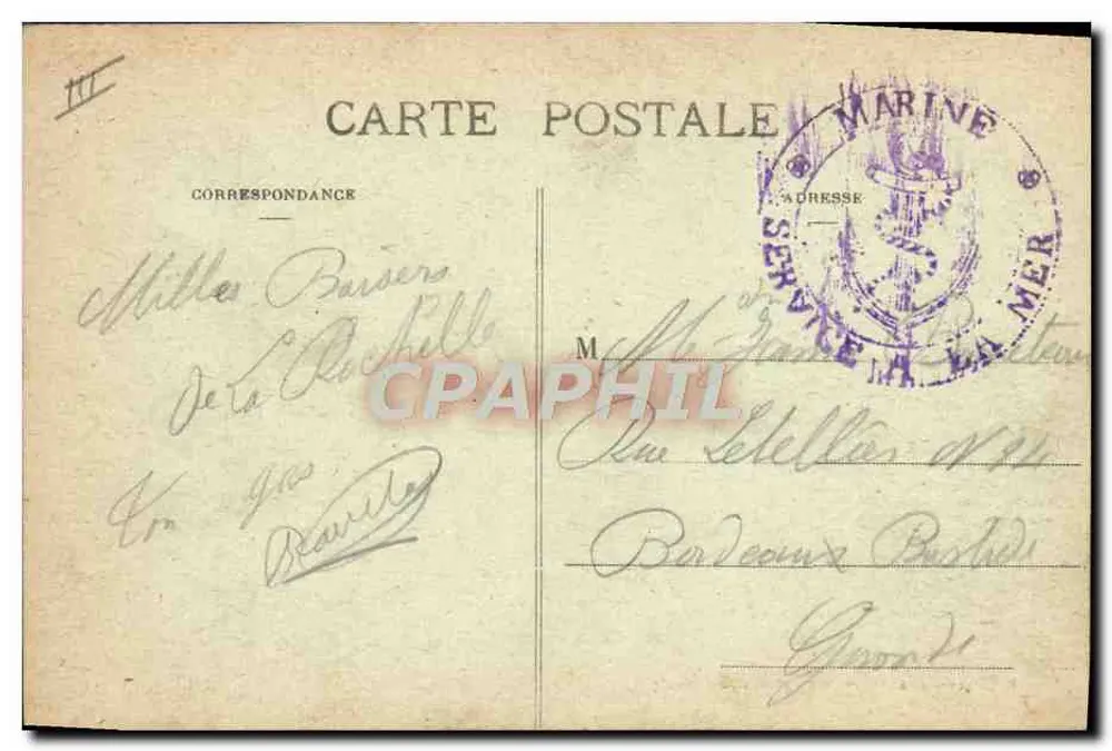 La Pallice — U-Boot an seinem Platz — R. Bergevin, Verlag, 66, rue des Merciers, La Rochelle - Rückseite