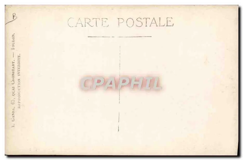 Submarino S72 — Toulon — A. Ganda, 65, Quai Cronstadt - Verso