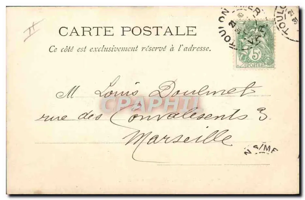 Le Gymnote, Unterseeboots-Torpedoboot — französische Marine — Marius Bar, Foto. Toulon, n°88 - Rückseite