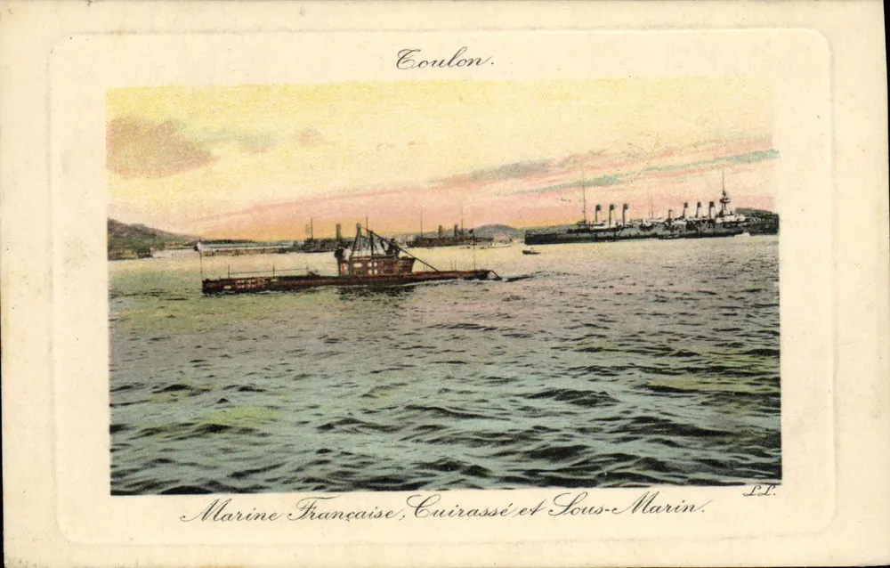 Coulon — Marine Française, Schlachtschiff und U-Boot — P.T. - Vorderseite