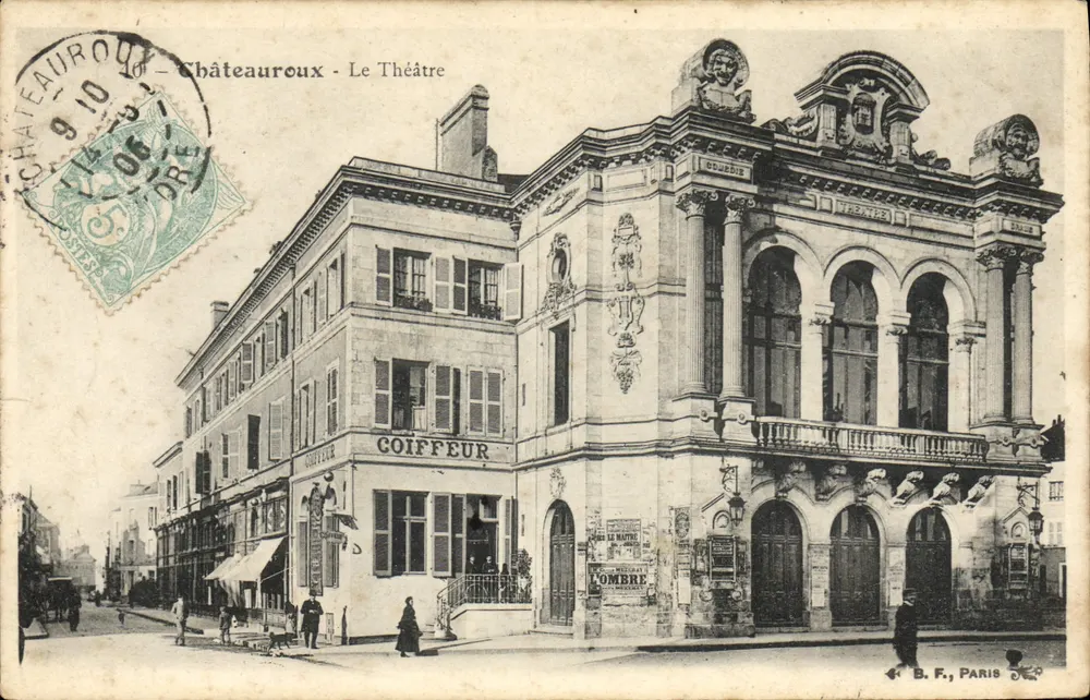 Châteauroux - O Teatro — editor B.F. Paris, n° de série 4 - Frente