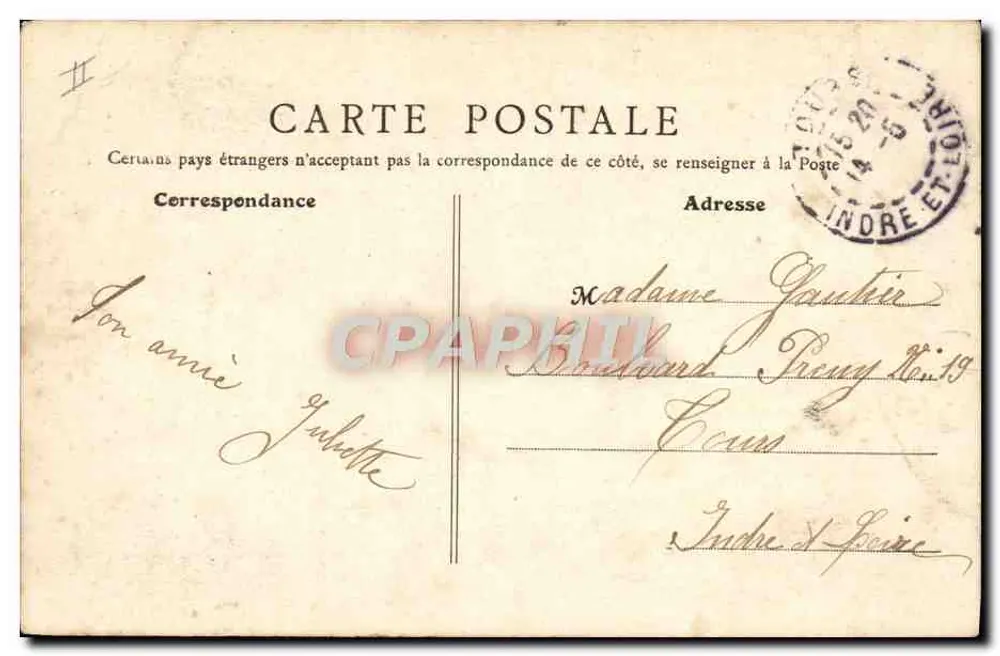 Châteauroux - O Teatro — editor B.F. Paris, n° de série 4 - Verso