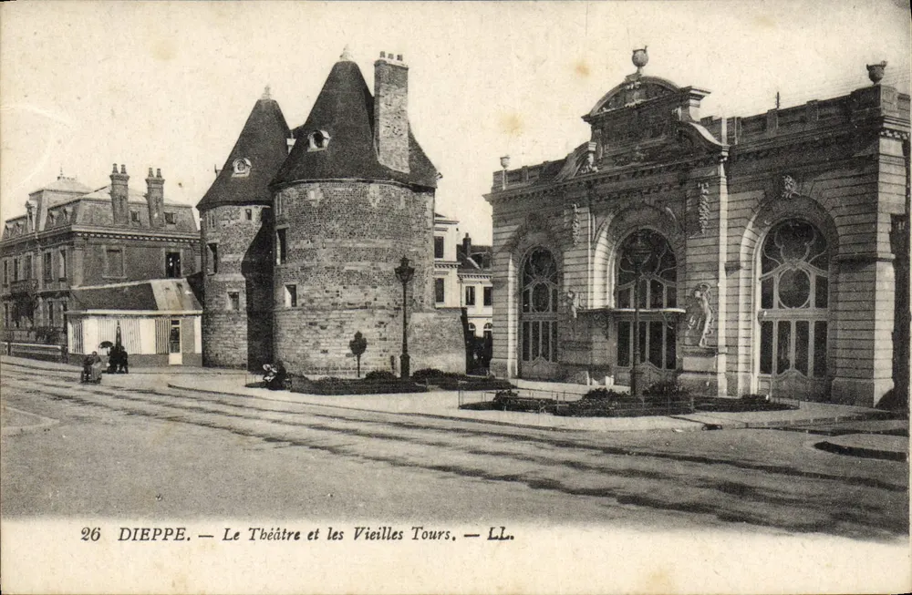 Dieppe — Ansicht des Theaters und der alten Türme — LL. n°26 - Vorderseite