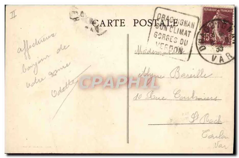 Draguignan — O Teatro — Fot. Combier - Macon - Verso