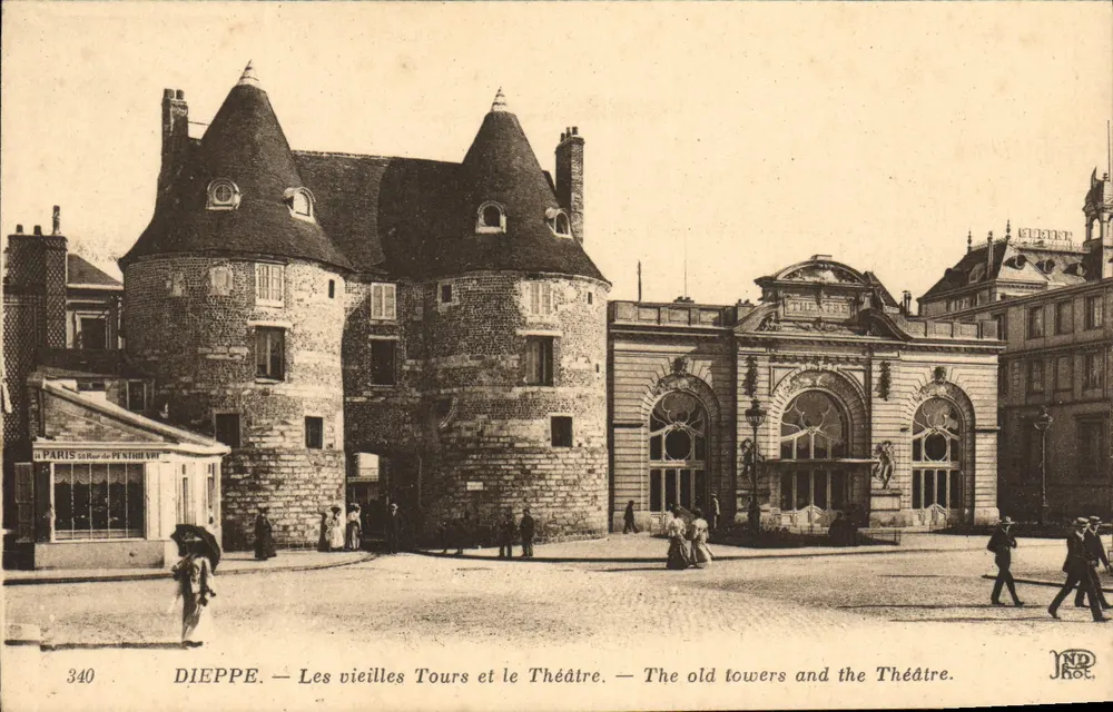 Dieppe — Die alten Türme und das Theater — Imp. Phot. Neulighin et Cie, Paris - Vorderseite