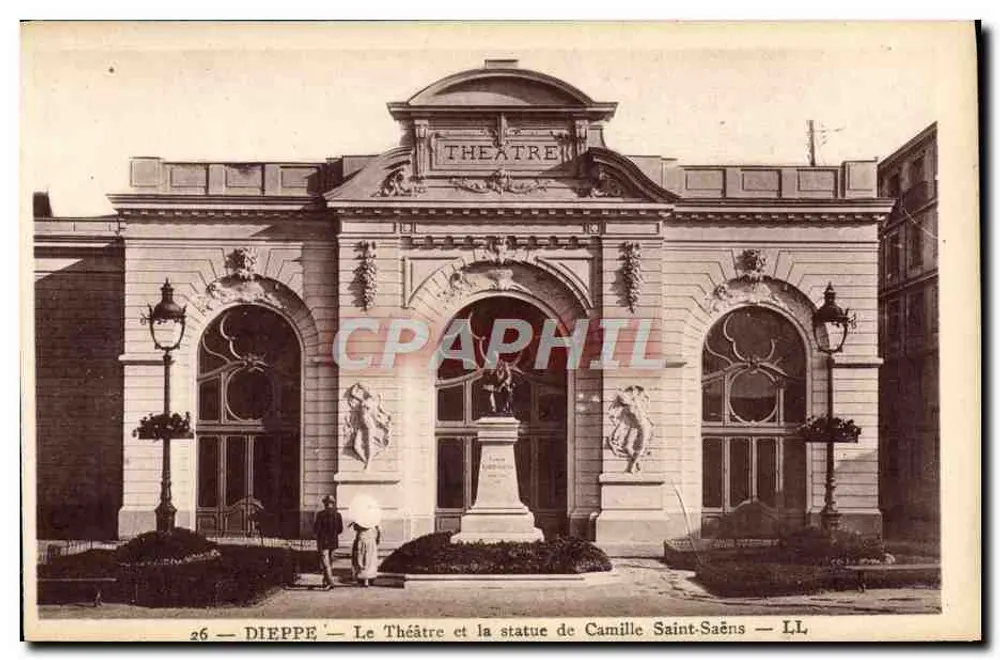 Dieppe — Das Theater und die Statue von Camille Saint-Saëns — L.L. - Vorderseite
