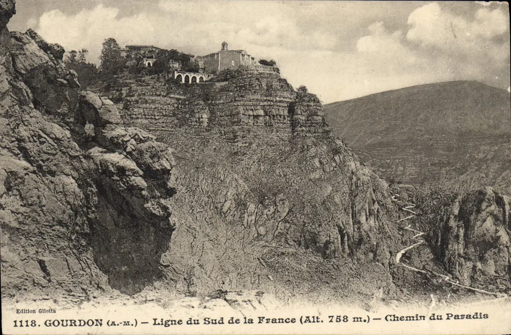 Gourdon (a.-m.) — Linie des Südens Frankreichs (Höhe 758 m.) — Chemin du Paradis — Édition Giletta, n° 1118 - Vorderseite