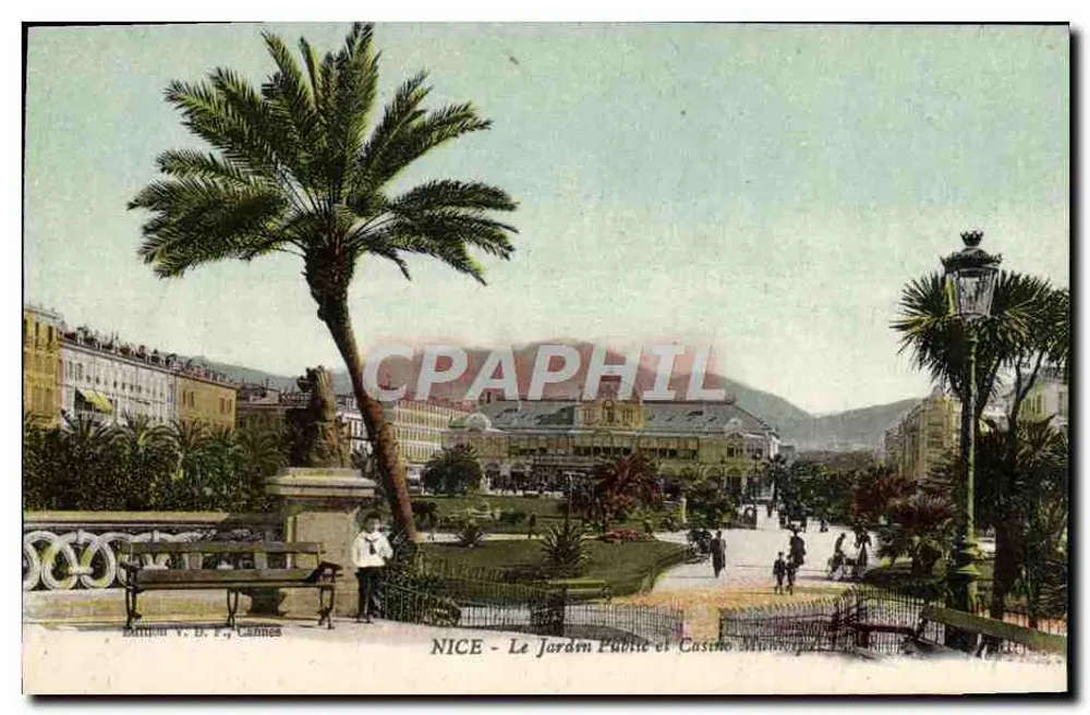 NICE - Der Öffentliche Garten und das Kommunale Kasino — Édition V. B. F., Cannes - Vorderseite