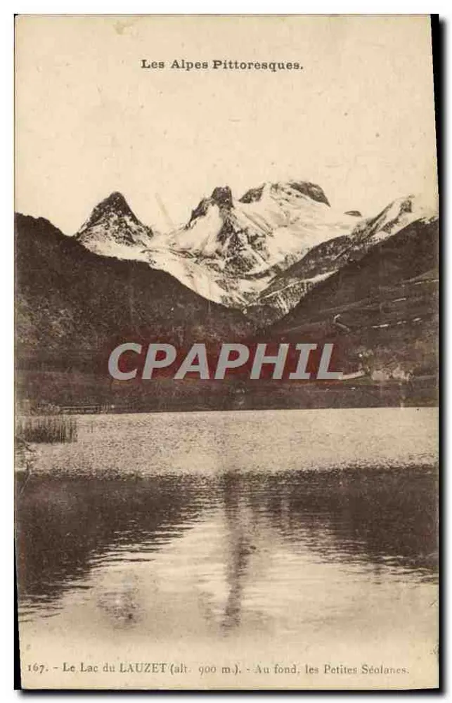 Die malerischen Alpen. — See LAUZET (Höhe 900 m.) — Im Hintergrund die Petites Séolanes. — Verlag Richand — Barcelonnette - Vorderseite