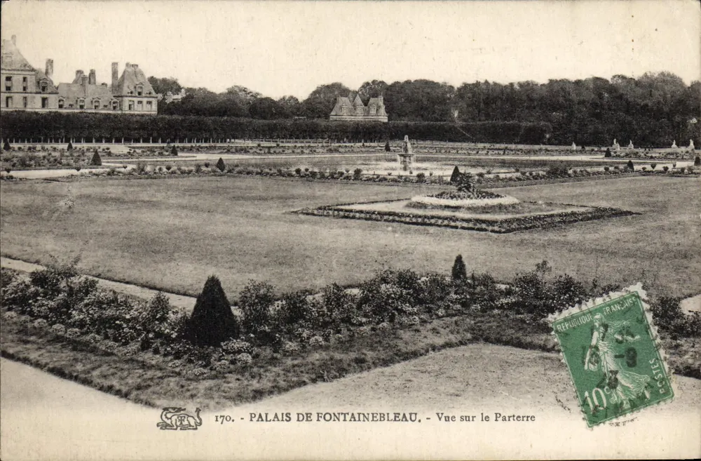 Palast von Fontainebleau — Ansicht des Parterres — Verleger 170 - Vorderseite