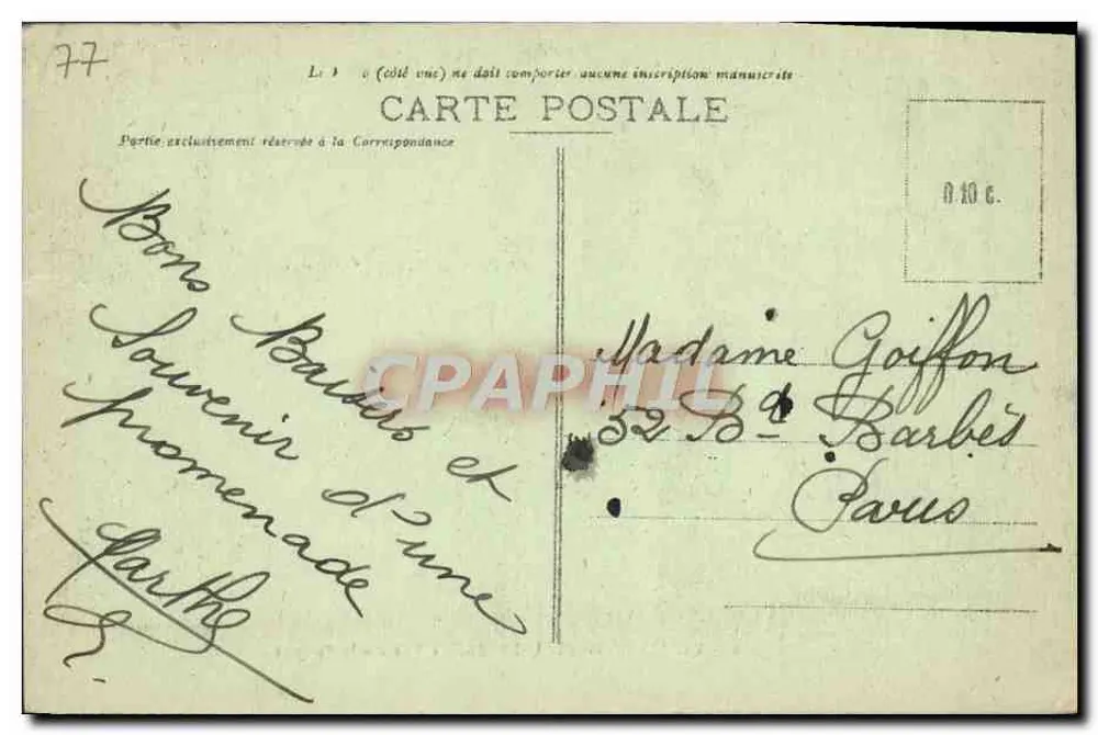 Palast von Fontainebleau — Ansicht des Parterres — Verleger 170 - Rückseite