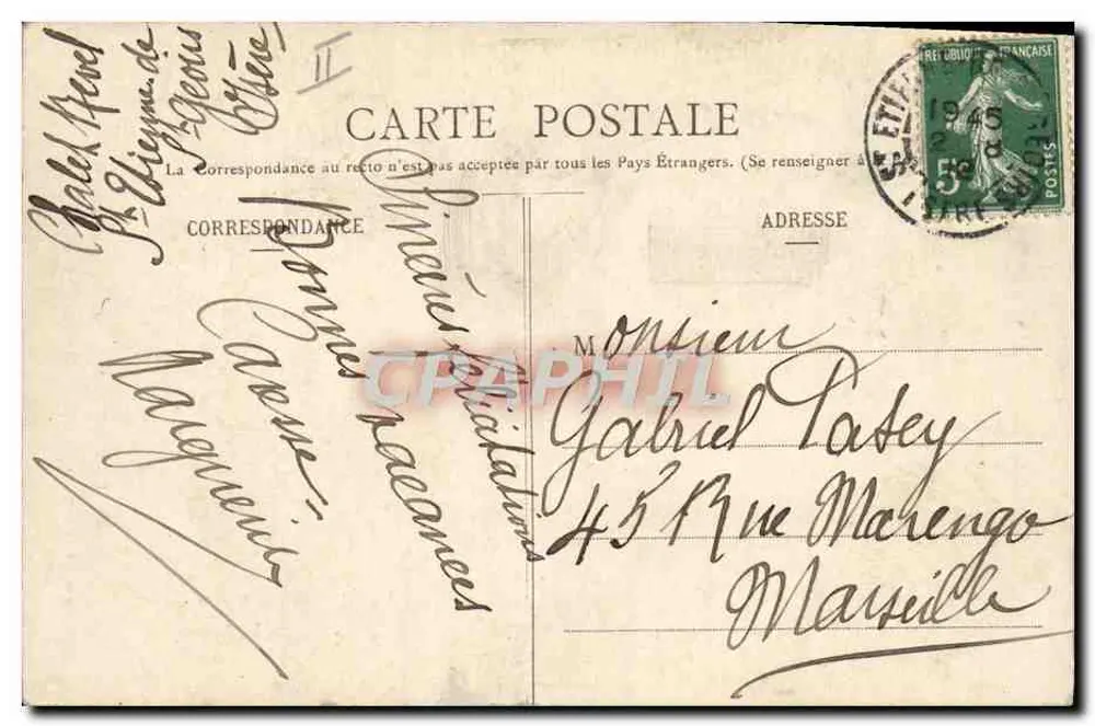 Kapitein Louis MANDRIN tijdens de Slag bij Baune — gravering — L. Charvat, fotograaf, te Grand-Serre - Achterkant