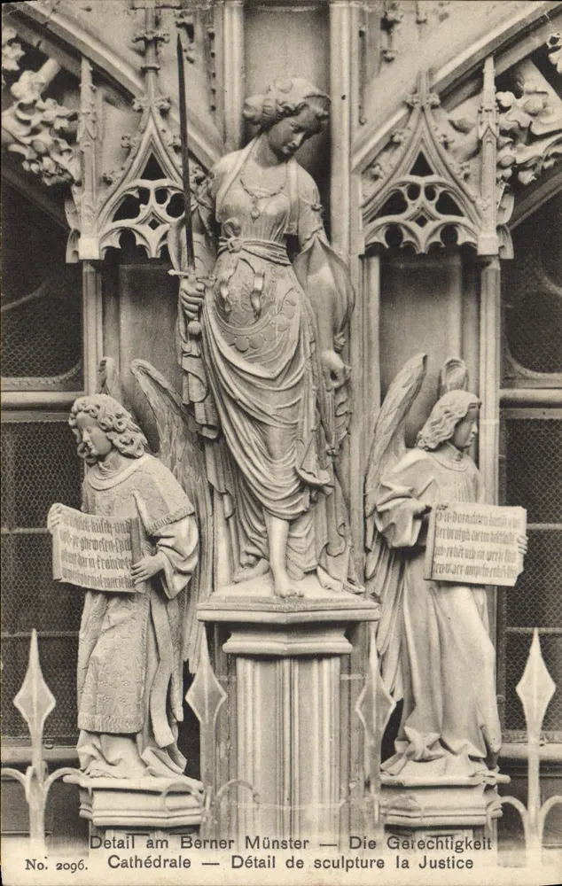 Detail des Berner Münsters — Die Gerechtigkeit — Ed. Phot. Franco — Nr. 2096 - Vorderseite