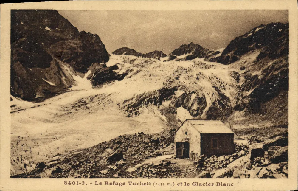 Der Tuckett-Refuge (2433 m.) und der Weiße Gletscher — Hautes-Alpes, Serie 8401-3 - Vorderseite