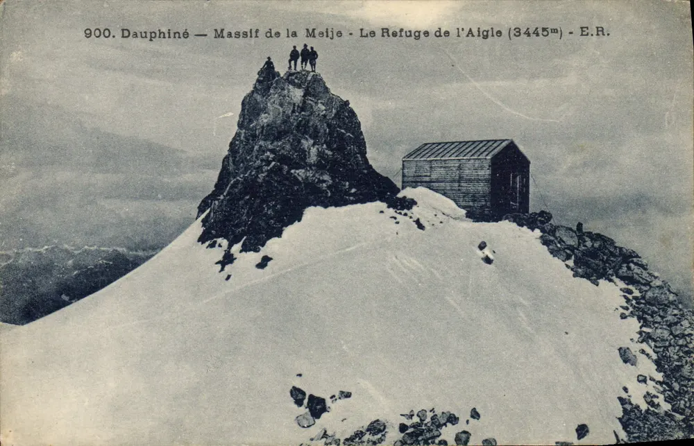 Dauphiné — Massif de la Melje — Der Aigle-Refuge (3445m) — E.R. - Vorderseite