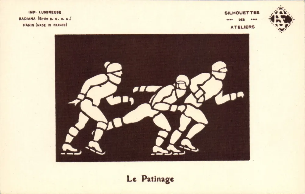 Eislaufen — Silhouetten der Radiana-Werkstätten — Paris (Made in France) - Vorderseite