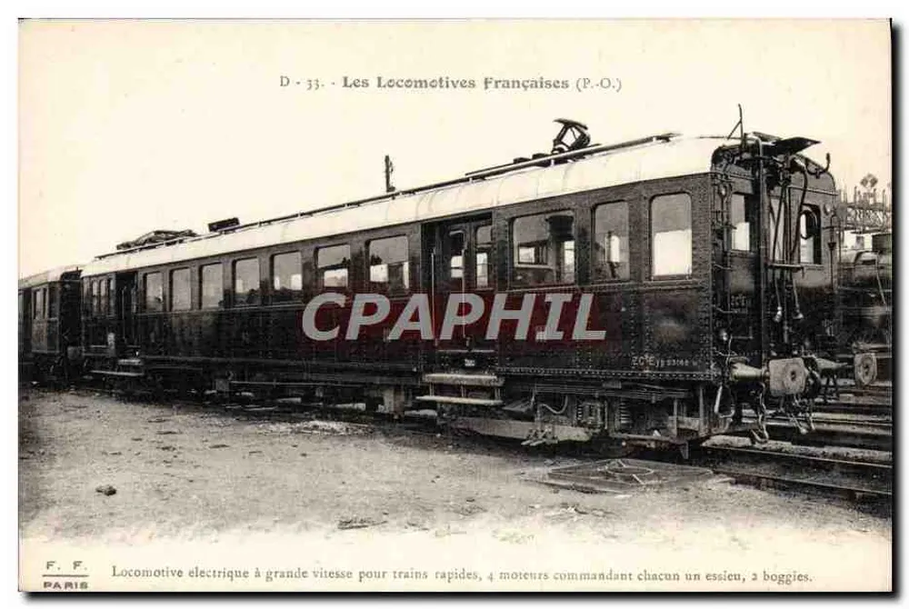 Elektrische Lokomotive — D-33 — Die französischen Lokomotiven (P.O.) — F. F. Paris - Vorderseite