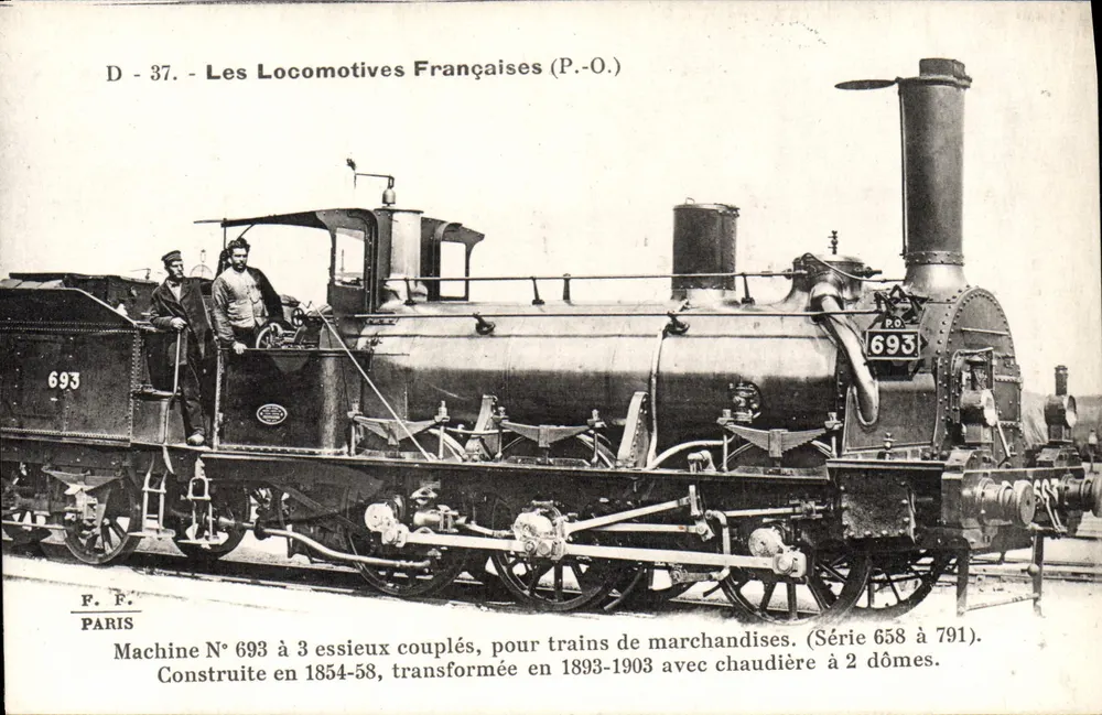 Locomotiva francesa n° 693 — Série 658 a 791 — F. F. Paris - Frente