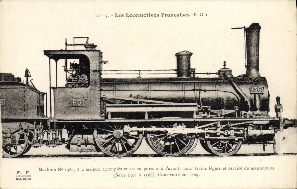 Französische Lokomotive Nr. 1361 — Serie 1361 bis 1366 — F. F. Paris - Vorderseite