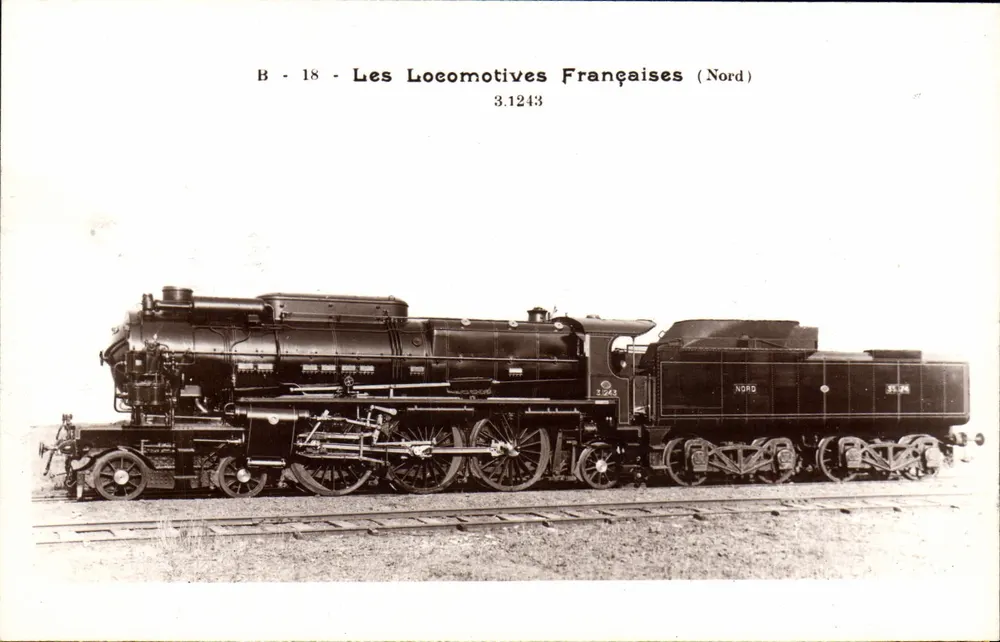 Locomotiva a vapor da Norte 3.1243 — As Locomotivas Francesas (Norte) — série B-18 - Frente