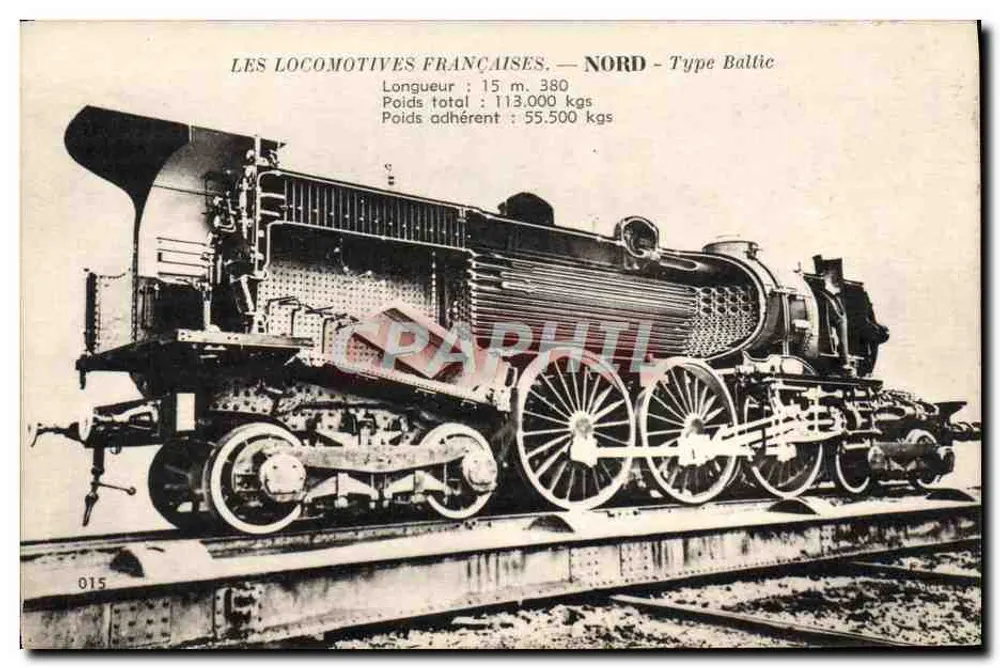 Locomotiva francesa — Nord - Tipo Baltici — Editor F. Fleury, Paris - Frente