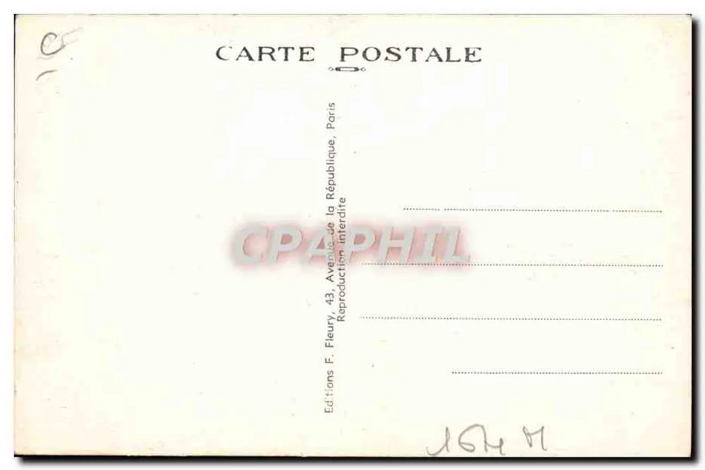 Locomotiva francesa — Nord - Tipo Baltici — Editor F. Fleury, Paris - Verso