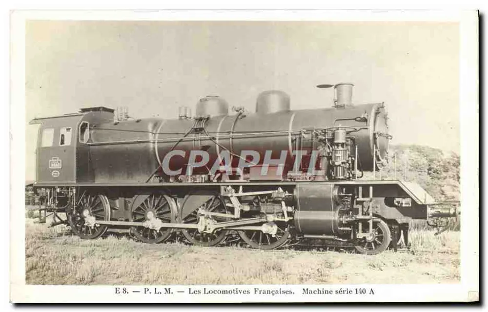 Locomotiva série 140 A — As Locomotivas Francesas — Editor P.L.M. n°8 - Frente
