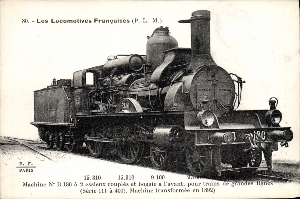 Locomotiva B 180 — Série 111 à 400 — F. F. Paris - Frente