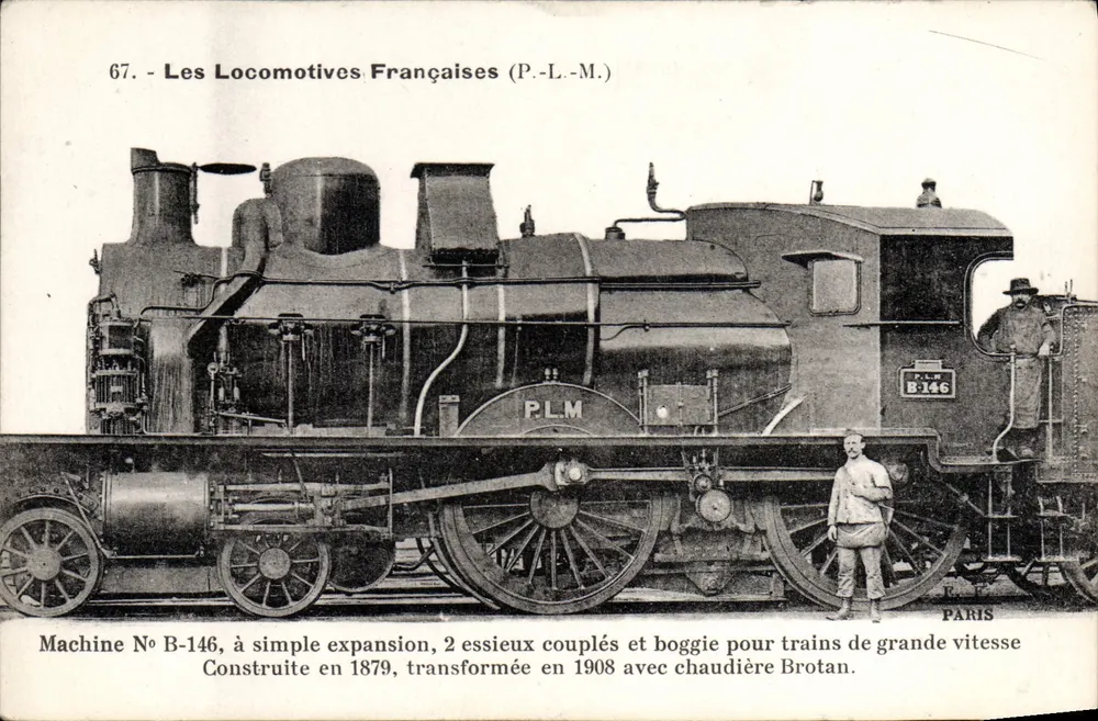 Locomotiva B-146 — PLM — série 67 — Editor P. Flaurry, Paris - Frente
